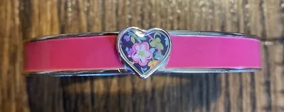 VERA BRADLEY HEART Pink Fushcia Purple OVAL BANGLE Jewelry | Silver Plated • $5