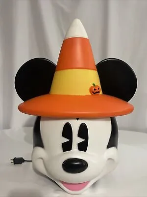 New- Disney Halloween 2-ft Lighted Mickey Mouse With Candy Corn Hat Blow Mold • $79.99