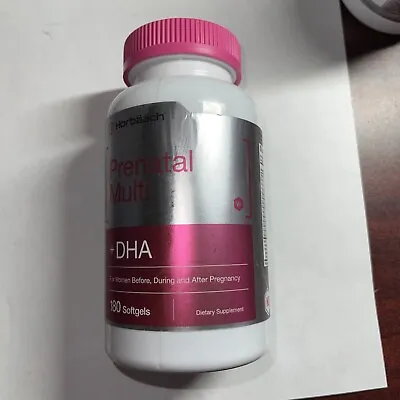 Prenatal Multivitamin With DHA Folic Acid & Iron | 180 Softgels | By Horbaach • $19.98