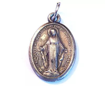 Vintage Sterling Silver Legion Of Mary Catholic Christian Oval Necklace Pendant  • $29.99