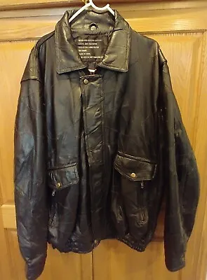 Men's Bomber Motorcycle Jacket Patchwork Leather Size XL Vintage 90's • $45.58