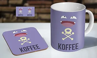 Koffing Koffee Pokemon Tea / Coffee Mug Coaster Gift Set • £8.85