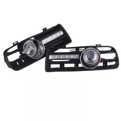 Pair LED Front Bumper Fog Light Lamps DRL Light For VW Golf MK4 98~06 W/ Grill • $68.99