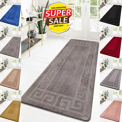 Non Slip Long Hallway Runner Rug Bedroom Carpet Washable Rugs Kitchen Floor Mats • £10.92