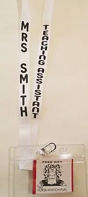 Personalised Lanyard Holder Neck Strap Name Occupation ID  EASY READ Vertical • £1.99