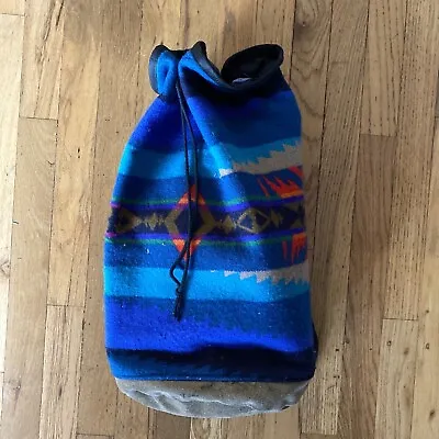 Vintage PENDLETON Aztec Print Wool Drawstring Duffle Slingpack • $136.77