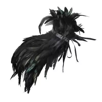 Feather Shrug Shawl Black For Party Costume Accessories • $13.74