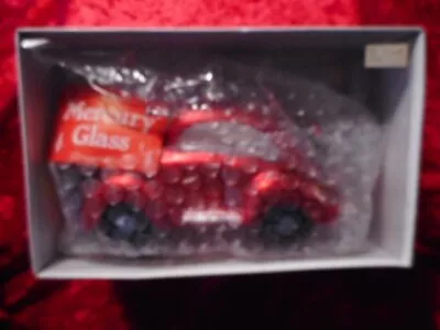 Department 56 Crate And Barrel Large Blown Mercury Glass Red  VW  Bug Ornament • $12.99