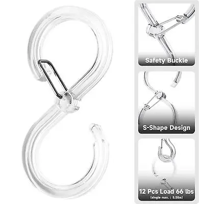 S Shaped HooksHeavy Duty Hangers 8pcs Safety BucklePlant Hooks • $8.28