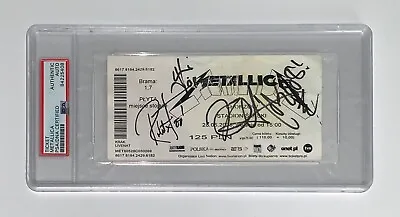 Metallica X4 James Hetfield Lars Kirk & Jason Signed Ticket 5/28/2008 Poland Psa • $1999.95