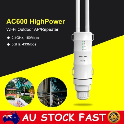 $80.99 • Buy Wavlink 2.4G 5G 600Mbps High Power Outdoor Weatherproof WIFI Repeater Extender