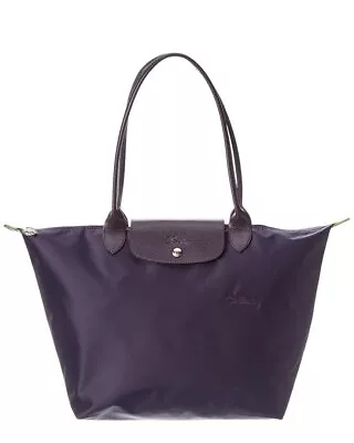 Longchamp Le Pliage Green Large Canvas & Leather Tote Women's Purple • $125.99