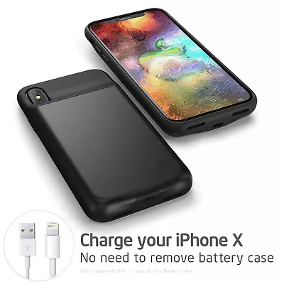 $52.99 • Buy Power Bank Portable Wireless Charger Battery Mobile Case For Iphone X XR/X S MAX