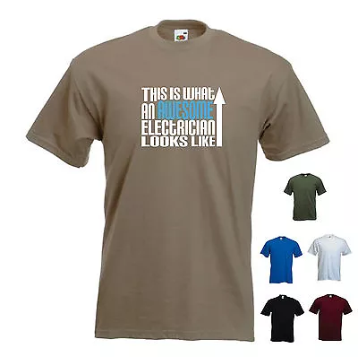 £10.99 • Buy 'This Is What An Awesome Electrician Looks Like' Sparky Birthday Funny T-shirt 