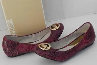 Michael Kors Fulton Cinnabar Embossed Leather Fashion Ballet Flat Pumps 6 • $69