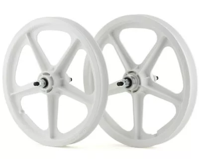 Skyway BMX 16  Tuff Wheels WHITE Retro NEW Wheelset Sealed Bearings 3/8 Axles • $99.99