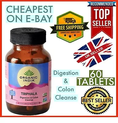 UK ORGANIC INDIA Triphala 60 Capsules - Digestion & Colon Cleanse Vegetarian • £12.99