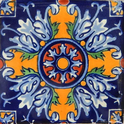 Mexican Tile Folk Art Handmade Talavera Backsplash Handpainted Mosaic # C290 • $1.79