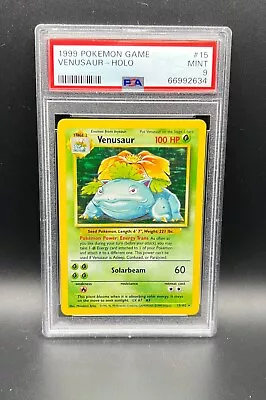 $289.95 • Buy Pokemon PSA 9 MINT Venusaur 15/102 Base Set Holofoil 1999 S#2634