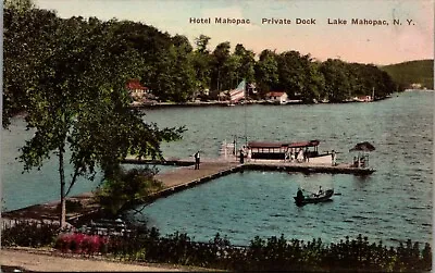 Postcard NY Lake Mahopac New York; Hotel Mahopac Private Dock & Steamer Cu • $15.95