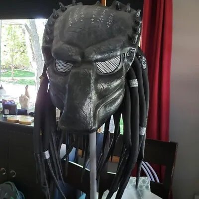 Predator Alien Predator Mask W/ Hair Halloween Cosplay Costume Party Prop Helmet • $50.40