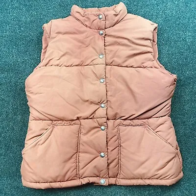 Vintage 90s The North Face Goose Down Puffer Vest Size Large Orange Made In USA • $59.97