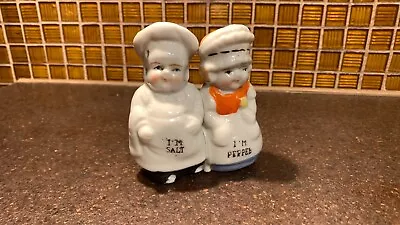 Vintage Hand Painted Chef And Wife Salt And Pepper Shakers • $0.99