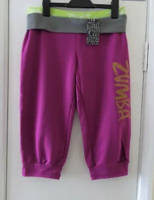 Zumba SHAKE IT CAPRI PANTS Clover Purple  / Pewter Grey  UK 8-10  S • £23