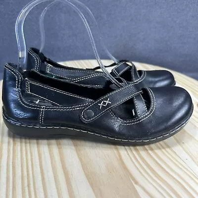 Boc Born Concept Womens 7.5 M Mary Jane Black Leather Slip On Casual Comfort • $22.32