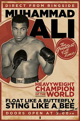 MUHAMMAD ALI VINTAGE 24x36 Poster SONNY LISTON BOXING CHAMPION ICON CASSIUS CLAY • $17.99