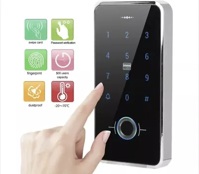 Touch Screen Fingerprint Door Lock Password Card Reader IP68 Waterproof 🚀 • £19.91