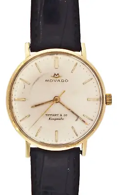 Movado Tiffany &co Kingmatic 14k Gold Swiss Watch Automatic Running • $1285