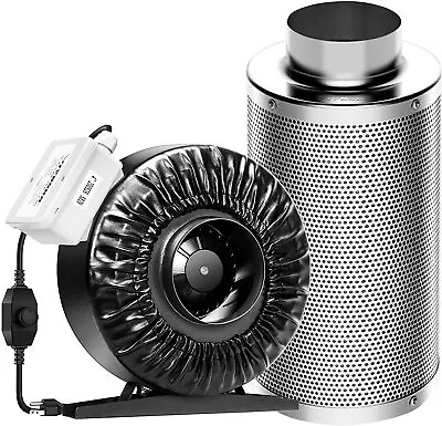 6 Inch 440 CFM Inline Duct Fan W/ 6  Carbon Filter Odor Control • $123.49