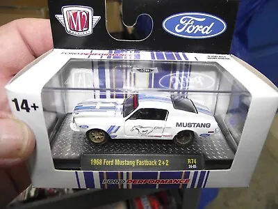 M2 1/64 1968 Ford Mustang Fastback White R74 NIB • $4.25