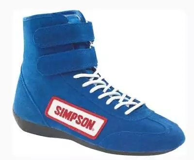 Simpson Racing 28100BL High Top Racing Shoes Adult Size 10 Blue Pair • $50.45