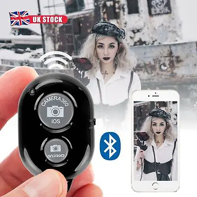 Bluetooth Remote Control Camera Selfie Shutter Stick For Iphone Android UK Black • £2.99