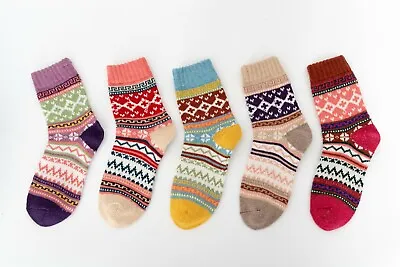 5 Pairs Womens Winter Warm Thermal Lambs Wool Merino Heavy Duty Boot Socks 5-9 • $12.95