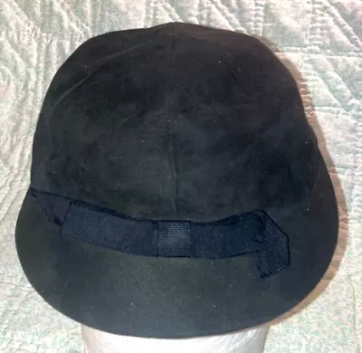 Sanlea Hats New York The Bon Marche Seattle Northgate VTG Black Velvet Wide Brim • $24.95