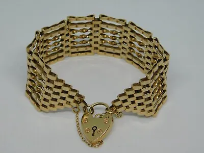 9ct Gold 7 Bar Gate Bracelet • £875