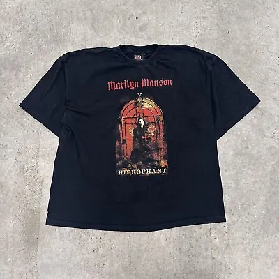 Mega Rare Vintage Marilyn Manson Hierophant Tarot Dbl Sided Black T-Shirt XXL • $109.99