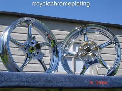 03-13 YAMAHA R6 Front Rear Chrome Rims Wheels Show Quality Rims YZF-R6 R6S  FZ6 • $649