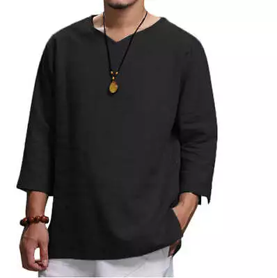 European And American Pullover Cotton And Linen Men's Shirt • $33.23