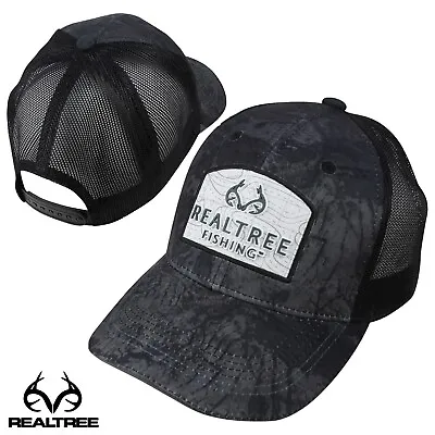 Realtree Fishing Antlers Patch Mesh Back Cap- Wave3/Black • $12.99