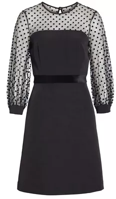 MILLY Milan Illusion Lace Detail Dress. Little Dots. SIZE 8 • $395