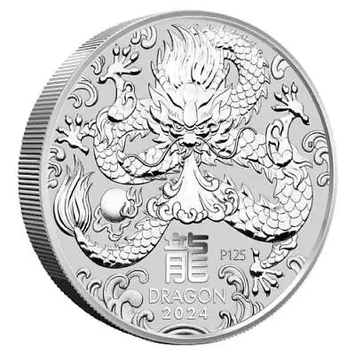 2024 5 Oz Perth Lunar Year Of The Dragon Silver Coin (BU) • $214.65