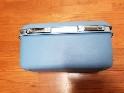 Vintage Train Case Samsonite Royal Montbello II Blue Mirror Luggage Make Up • $25.99