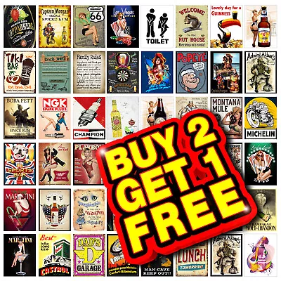 £3.95 • Buy Metal Retro Tin Sign Plaque Home Bar Man Cave Beer Garage Shed Dad Signs M20