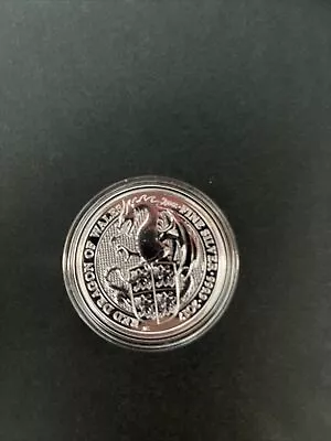 2017 Queen's Beasts Red Dragon Of Wales 2oz .9999 Fine Silver Coin Royal Mint • £150