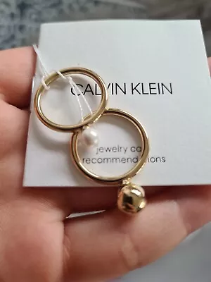 Calvin Klein O Size 2x Matching Rings Gold Tone  • £25