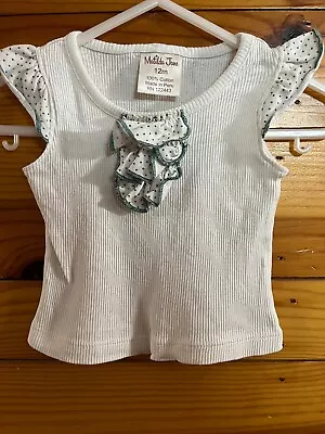 Matilda Jane Flutter Tank Top Girls House Of Clouds Ruffled Shirt Size 12 Months • $19.99